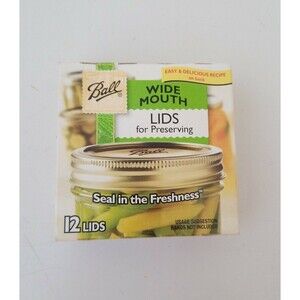 “BALL” Wide Mouth  Lids, 12 Count (Bands Not Included) NEW w/ Free Shipping
